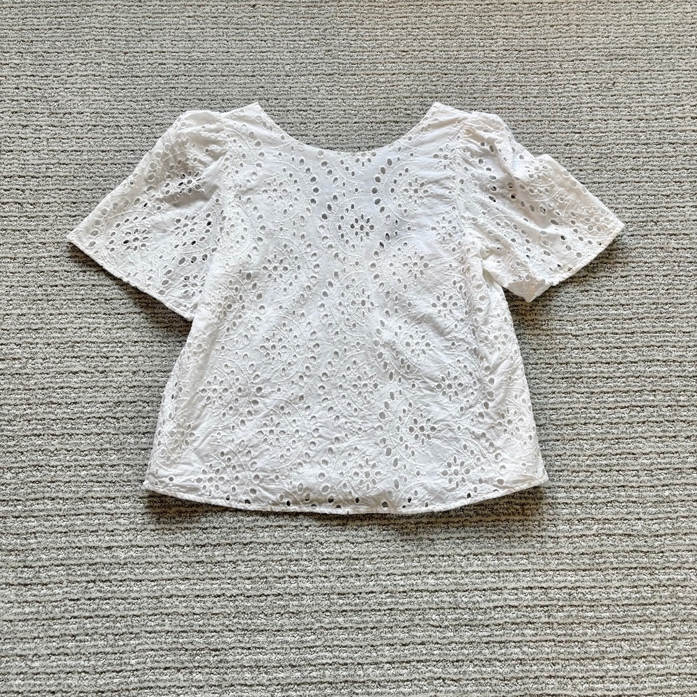 Banana Republic Eyelet Lace Cotton Blouse, XS White